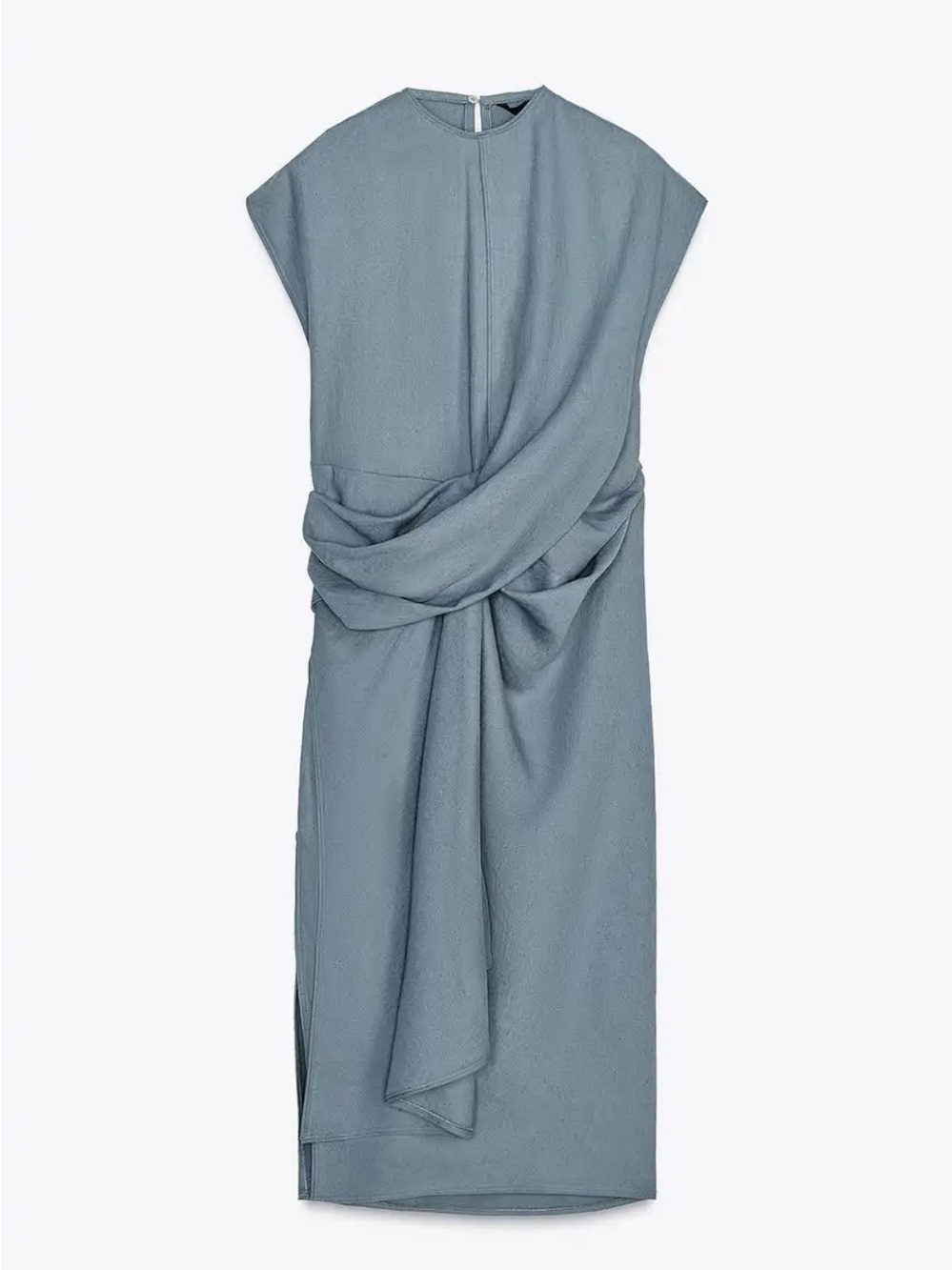 Zara Draped Midi Dress in Sage Green